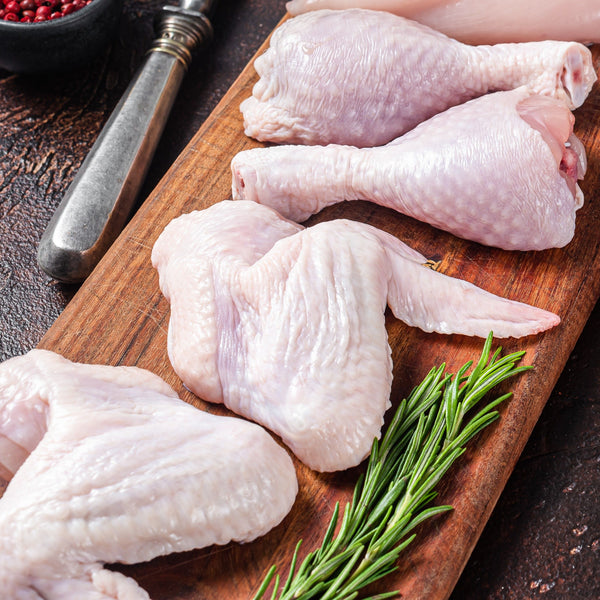 Family BBQ Pack Quick frozen un-aged free range chicken  (6 drumsticks, 12 wings)