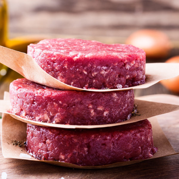 Just meat grass fed beef burgers, (100% meat, additive free, gluten free, frozen)
