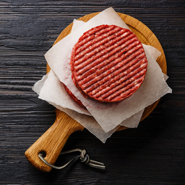 Just Beef & Bone Marrow Burgers (100% grass fed beef, bone marrow, additive free, salt-free, quick frozen, unaged)