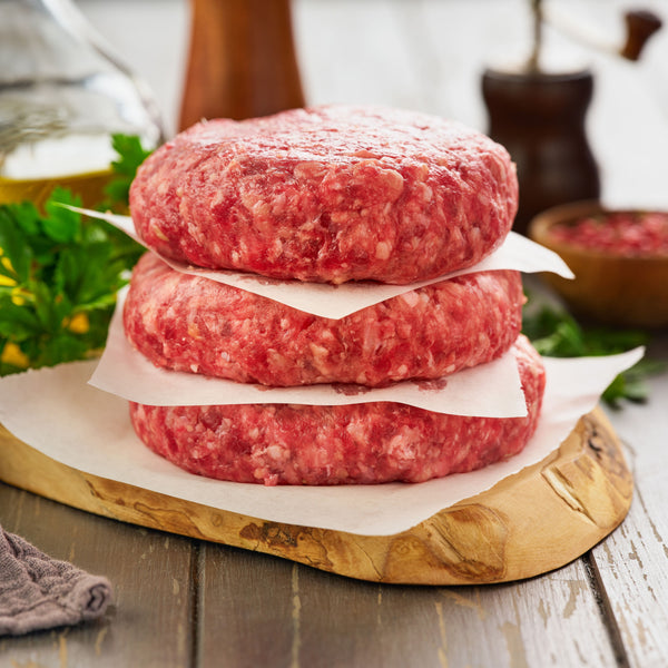 Just Lamb Burgers, (100% grass fed lamb, grain free, additive free, salt-free, quick frozen, un-aged)