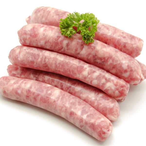 Just Pork Un-aged free range pork sausages, (100% pork, Grain free, additive free, salt-free, quick frozen)