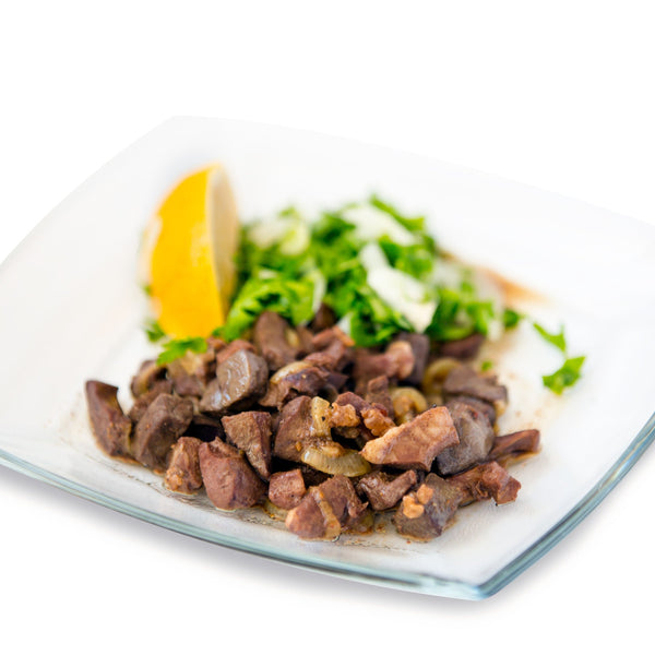 Grass Fed Lamb liver bite sized stir fry strips (quick frozen, un-aged)