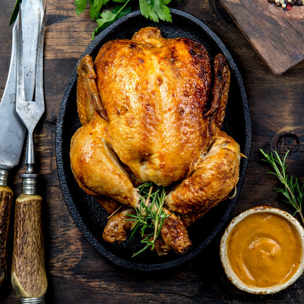 Free Range Chicken Whole Medium (un-aged, quick frozen, oven-ready)