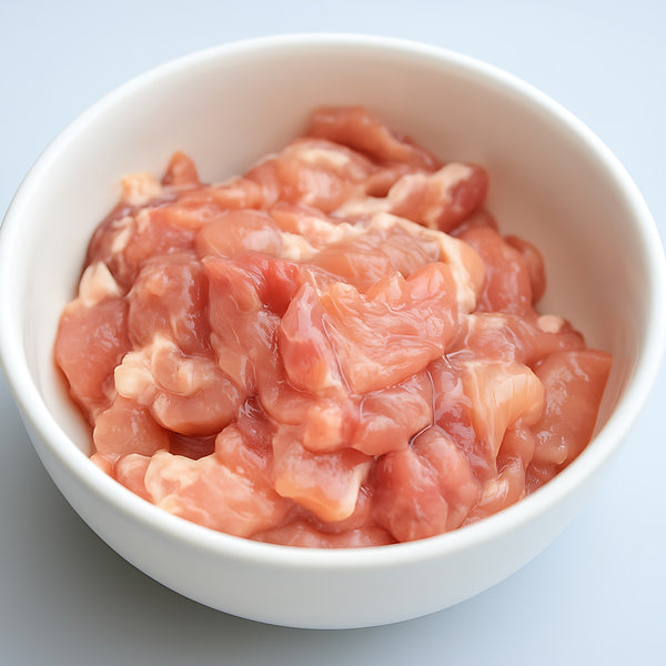 Pasture raised free range Pork stir-fry (quick frozen, un-aged)