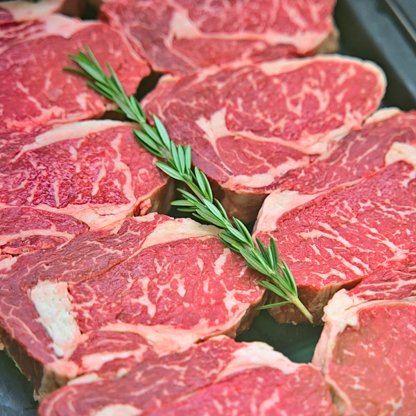 Grass Fed Beef Rib Eye Steak (quick frozen, un-aged) PACK OF 6 STEAKS
