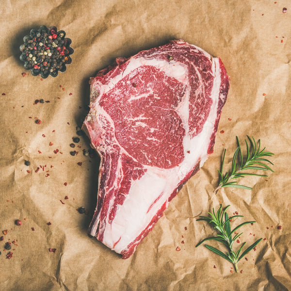 Grass-fed Irish Moiled Beef Rib-Eye Sharing Steak (on the bone) (Frozen)