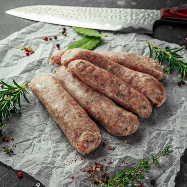 Free range pork, onion and thyme sausages (additive free, gluten free)