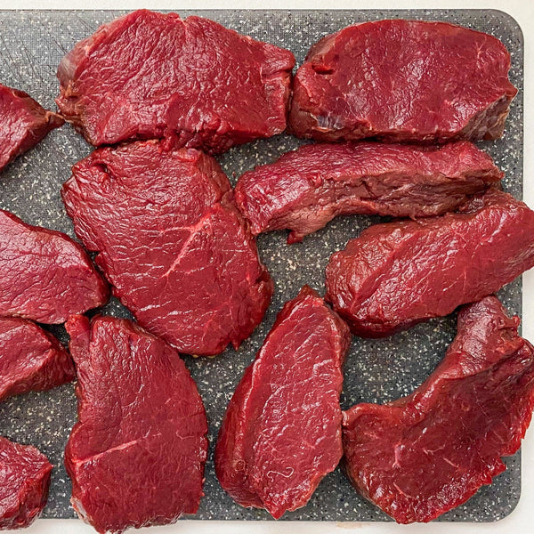 Quick Frozen un-aged wild venison everyday steak